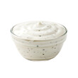 © TAIFUR - Creamy ranch dressing in glass bowl perfect for dipping vegetables or as a salad dressing option on transparent background