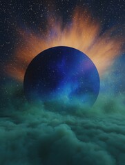 cosmic sphere in nebula clouds