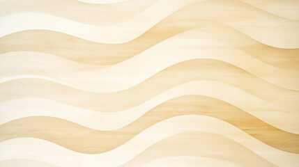 Poster - Curved wooden panels create rhythmic waves in light, natural design