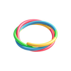 Poster - Abstract colorful intertwined rings modern design element bright vivid colors circular shape graphic resource for on transparent background 3d art pink