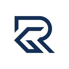 Poster - The image shows a geometric monogram logo design of an initial letter RG in black color that looks clean and sharp on a white background 
