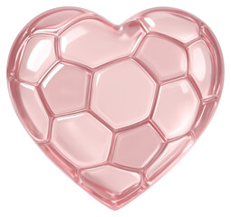 Poster - Pink Glossy Heart Shaped Soccer Ball Design