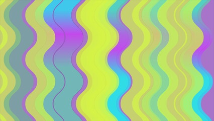Aufkleber - Colorful curved wavy stripes abstract retro background