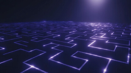 Poster - mesmerizing maze of glowing lines creates captivating visual experience