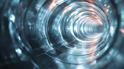 Poster - mesmerizing view of interwoven glass tunnels creating geometric loops, evoking sense of depth