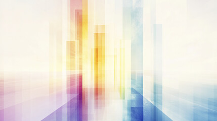 Poster - Abstract layered architectural planes with vibrant colors and motion blur create dynamic