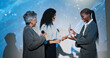 © peopleimages.com - Women, award and happy on conference stage, mic and giving prize for performance at company. Person, staff and trophy at event with thanks, goal and smile for reward with success in finance career