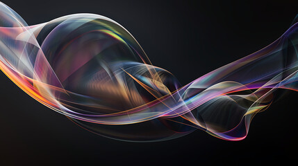 Poster - Abstract flowing waves of iridescent colors create a modern and dynamic background design