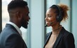 © zhao - Portrait of an interracial call center manager discussing with colleague. High quality