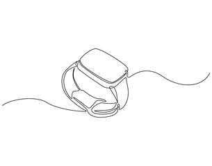 Fototapete - Continuous one line drawing of smartwatch. One line drawing illustration of fitness bracelet smartwatch. Clock touchscreen, technology concept single line. Editable outline