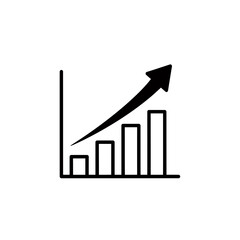 Poster - Rising Bar Chart with Arrow - Business Growth and Success Illustration for Financial Analysis and Data Visualization Concept 