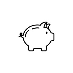 Poster - Minimalist Piggy Bank Outline Icon: Finance, Saving, Investment and Economy Symbol for Business and Personal Financial Management