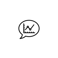 Poster - Growth Chart in Speech Bubble Icon: Business Analytics and Communication Concept for Financial Progress and Data Analysis, Vector Illustration