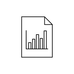 Poster - Simple Line Graph Icon on Document, Representing Data Analysis and Growth Trends in Business and Finance Applications.
