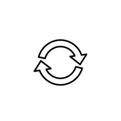 Aufkleber - Outline Refresh Arrow Icon for Business Processes and Website Design, Demonstrating Cycle and Update, Suitable for Interface Elements