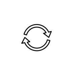 Poster - Simple Outline Refresh Icon: Cycle, Reload, Repeat, and Synchronize Arrow Symbol for Digital Design and User Interface