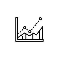 Poster - Minimalist Line Graph Icon Illustrating Business Growth and Financial Trends for Modern Presentation and Data Analysis.