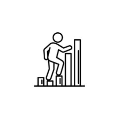 Poster - Climbing Growth Chart: A Symbol of Progress, Success, and Achievement in Business and Personal Development, with an Icon Representing Career Advancement