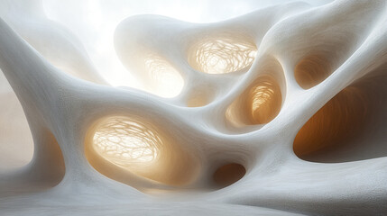 Poster - Organic shell like structures create surreal, soft atmosphere with intricate details