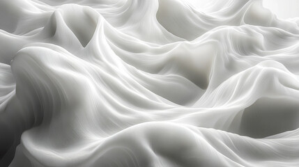 Poster - Flowing white surfaces resembling fabric create serene and calming atmosphere