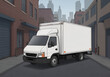 © ip - White Delivery Truck in Urban Alleyway