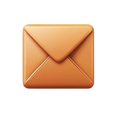 Fototapete - Shiny Bronze Email Envelope Icon Modern Digital Communication Symbol for on transparent background