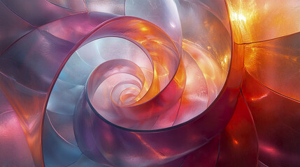 Poster - Translucent glass prisms arranged in spirals create mesmerizing visual effect