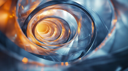 Poster - Translucent glass prisms create mesmerizing spiral effect with warm light