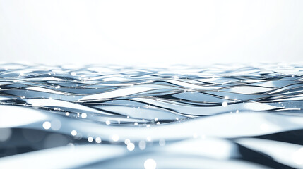 Poster - Shimmering metallic surfaces create mesmerizing wave pattern, reflecting light beautifully