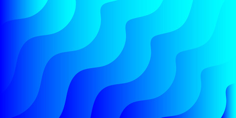 Leinwandbilder - Abstract gradient background with undulating wave-like patterns in shades of blue. Smooth, flowing, vertical wavy lines. Calm, modern, and visually pleasing, with a strong aquatic and futuristic feel.