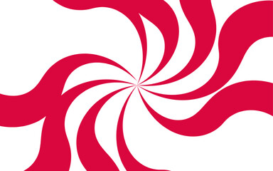 Aufkleber - Abstract background with hypnotic swirl pattern and bright red and white wavy radial lines. Central focal point and spirals outward with fluid, dynamic motion. Flat, vibrant, and suitable for pop-art