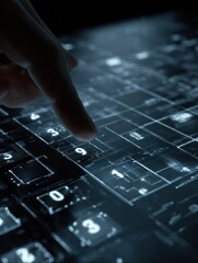 Aufkleber - Cyber Thief Attempts to Crack Login Using a 3D Digital Keypad in a High-Tech Environment