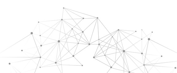 Poster - Vector modern line art with Technology connecting lines with dots