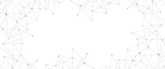 Poster - Vector modern line art with technology polygon line and dots
