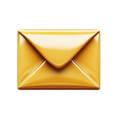 Fototapete - Golden Message Icon Shiny Notification Symbol Mail Design Glossy on transparent background