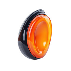 Poster - Glossy Orange Abstract Shape Art Design on Black Background Modern Concept on transparent background