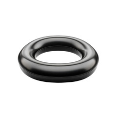 Poster - Sleek Black Ring Modern Metallic Donut Shape Minimalist Design Abstract on transparent background