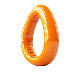 Poster - Glossy Orange Torus Sculpture Modern Art Object Abstract 3D Shape on transparent background