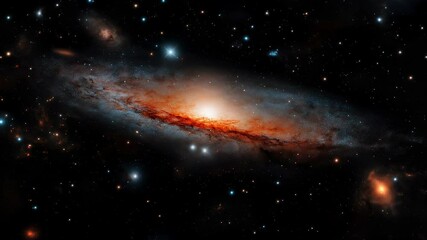 Wall Mural - Witness the captivating beauty of a faraway galaxy illuminated by vibrant colors and swirling gases. Dive deep into the cosmos and marvel at the intricate details that bring the universe to life.