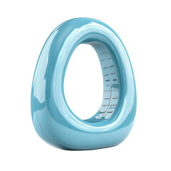 Poster - Futuristic Object Blue Circle Design Shiny Surface on Transparent Background Light Blue Circle