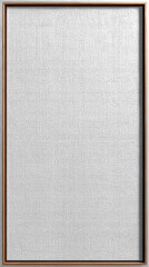 Poster - Close up of a framed canvas with a textured surface and a simple wooden frame with a neutral color