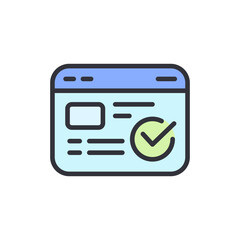 Poster - Website Interface With Approval Checkmark On Transparent Background