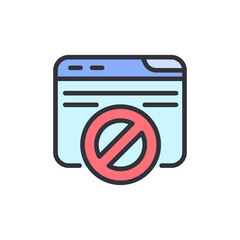 Poster - Website Blocked Symbol Signifying Web Access Restriction Or Prohibition