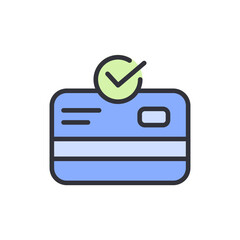 Poster - Verified Payment Method Credit Card With Check Mark Icon Design