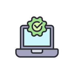Poster - Validated System On A Laptop With Checkmark For Software Authorization