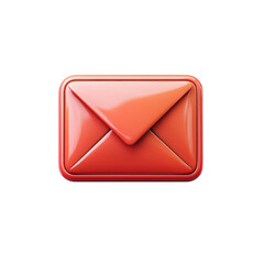 Fototapete - Shiny Red Email Icon Digital Communication Mail Symbol Notification Modern on transparent background