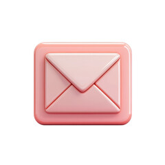 Fototapete - Pink Email Icon 3D Rendering Message Mail Notification Contact Us on transparent background