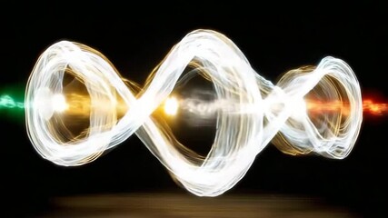 Poster - Dynamic High-Speed Sound Wave Morphs into Infinite Loop, Symbolizing Energy, Flow, and Eternal Transformation