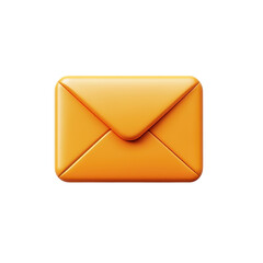 Fototapete - 3D Rendered Orange Email Envelope Icon Illustration Message Symbol on transparent background