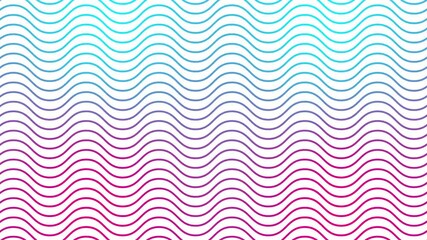Wall Mural - Animated pink blue wavy lines. Linear background. Decorative pattern. Looped video. Vector illustration isolated on white background.